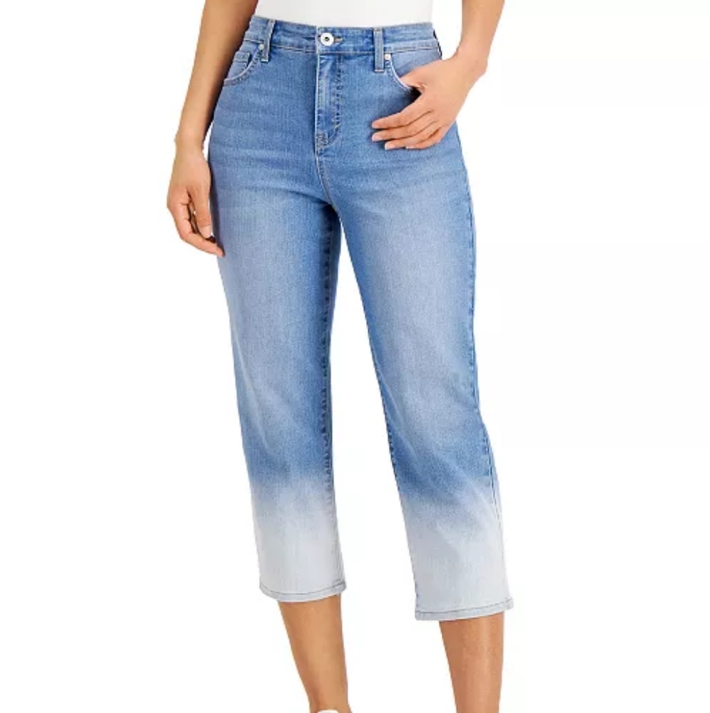 STYLE & CO Petite High Rise Straight Crop Jeans Created for Macy's